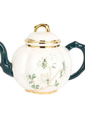 高淳陶瓷春和景明小金枝茶具套装描金骨瓷中式复古家用送茶具礼盒