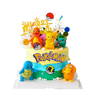 儿童生日派对宠物小精灵甜品插件网红款可达鸭杰尼龟装饰物摆件