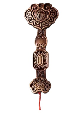 铜师傅全铜桌面摆件如意手把件