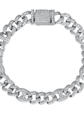 8MM猪鼻子满钻锆石古巴链