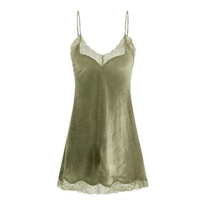 今夕何夕性感睡衣女款冬季2025年新款丝绒纯欲吊带睡裙秋季家居服