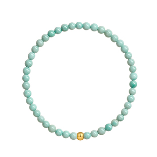 庆祥泰天然绿松石手串女原矿正品旗舰店收藏级小米珠保真黄金手链