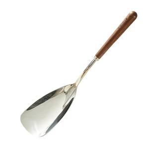 卡罗特不锈钢锅铲小号304胡桃木手柄家用小锅铲分餐勺子炒菜铲子