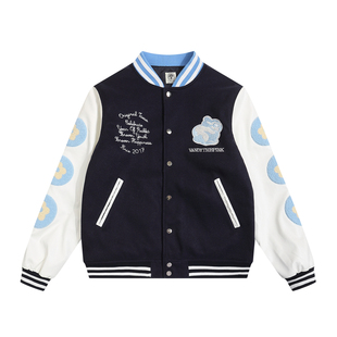 Vandythepink美式高街刺绣夹棉外套朴宰范同款男女宽松棒球服夹克