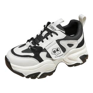 厚底老爹鞋女加绒2025春秋新款软底显脚小增高松糕百搭休闲运动鞋