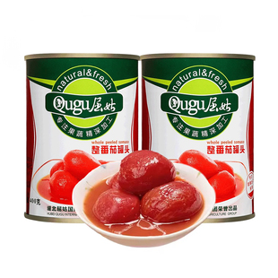 屈姑去皮整番茄罐头400g*4/6罐 内蒙古新鲜完熟西红柿家商用炒菜