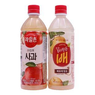 海太 每之晨梨汁苹果汁饮料500ml网红水果汁休闲饮品瓶装韩国进口