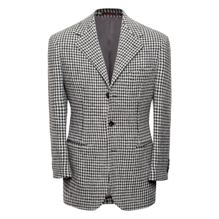 CULTUM 1930s复古加厚550g重磅全羊毛粗纺黑白千鸟格西服外套男