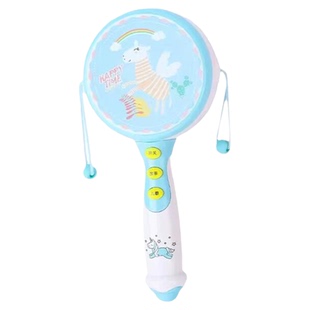 婴儿拨浪鼓3-6三个月新生儿宝宝手摇鼓音乐棒摇铃哄娃玩具0一1岁2