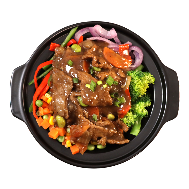 蒸燴煮黑胡椒炒牛肉黑椒牛肉料理包預制菜煲仔飯小碗菜商用半成品