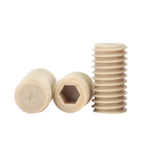 PEEK高强度塑料一字外六角螺丝耐高温耐酸碱绝缘树脂螺钉螺栓螺杆