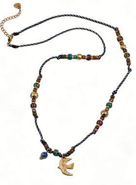 长款小鸟吊坠挂绳毛衣链