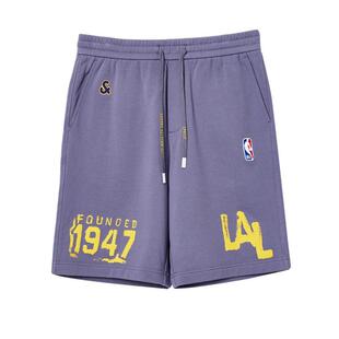 tq区绫致杰克琼斯NBA联名春夏湖人队纯棉舒适休闲宽松短裤