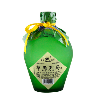 闷倒驴类高度白酒 草原烈马绿磨砂62度500mlx4瓶 纯粮原浆泡药酒