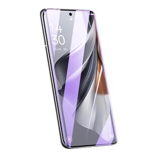 适用opporeno10钢化膜全覆盖uv防摔保护曲屏oporeno10pro手机贴膜高清全胶玻璃防爆reno10pro+水凝膜全包屏保