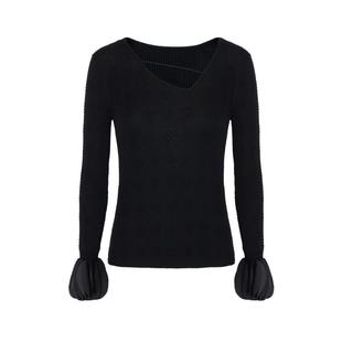 【商场同款】HPLY荷比俪春秋新款肌理女人味气质毛衣针织衫