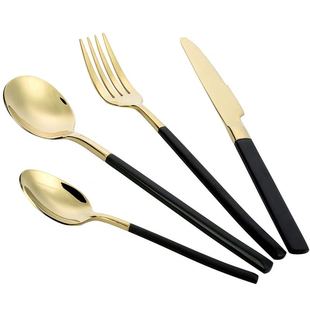 GTAWRE创意葡萄牙土豪金西餐餐具不锈钢304材料刀叉勺三件套单品