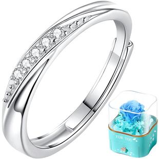 s999纯银银戒指女999纯银女款女士单人单个2026新款爆款送女朋友