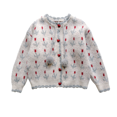 女童毛衣开衫秋冬2025新款韩版洋气儿童装时髦小女孩加厚针织外套