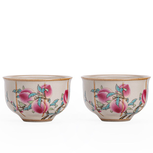 汝窑主人杯九桃功夫茶杯陶瓷茶盏茶具个人专用高档盏杯家用品茗杯