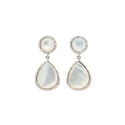 原创天然白蝶贝吊坠耳饰复古轻奢