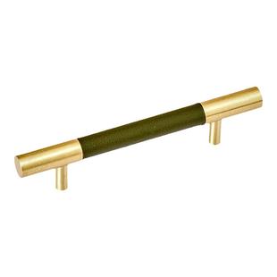 儿童房黄铜纯铜真皮抽屉柜子衣柜柜门拉手橱柜现代简约高档门把手