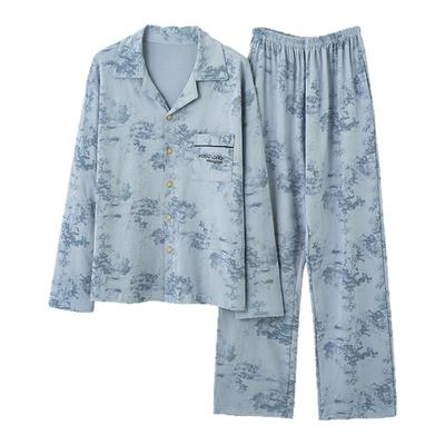 【芬腾】100%棉睡衣男柔软不起球