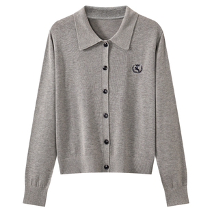 库恩玛维官方正品简约通勤针织开衫女2026年春新款百搭基础款外套