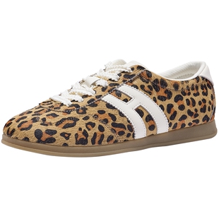 热风平底德训鞋女款2026年春季新款豹纹休闲鞋百搭女鞋H14W26135