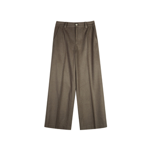 LESS秋冬绵羊毛休闲裤子女阔腿通勤流行西装裤2NAE12290