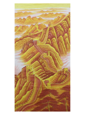 四尺纯手绘金长城山水国画