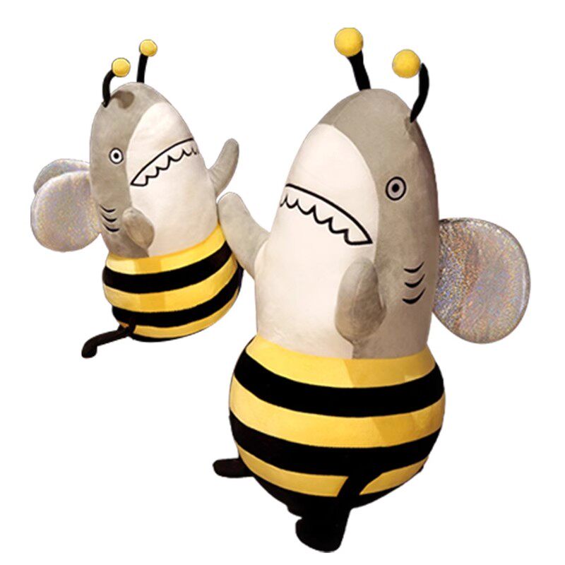 鲨bee玩偶鲨鱼蜜蜂公仔睡觉抱枕