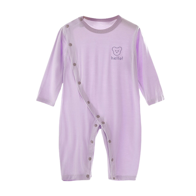 莫代尔婴儿连体衣斜襟宝宝衣服