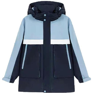 安徽铜陵四中校服秋冬季蓝色棉服冲锋衣3M丝绵内胆冲锋衣厂家直销