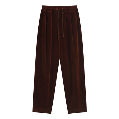 美式复古松紧腰灯芯绒萝卜裤