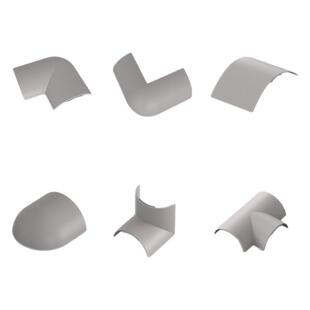 铝合金地线槽3号4号5号PVC线槽弯头配件（弯头塑料灰色的）