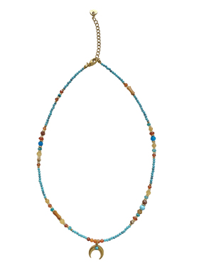 nicedream度假风蓝松石月牙项链