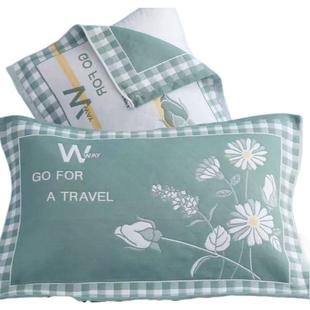 棉纱布枕巾一对装加大加厚棉枕头巾纯四季全学生成人情侣盖巾吸汗