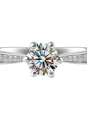 克拉六爪仿真钻戒情侣结婚