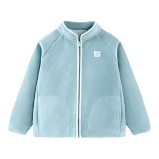 迷你巴拉巴拉冬季新款男童女童毛绒家居外套儿童宝宝保暖厚款外衣