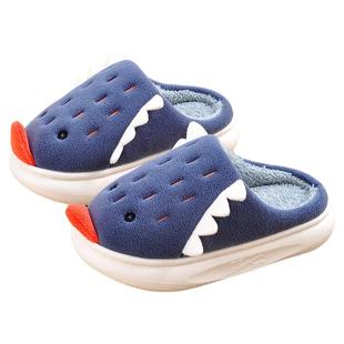 回力男童棉拖鞋秋冬季2026新款保暖防滑室内男孩中大童学生毛拖鞋