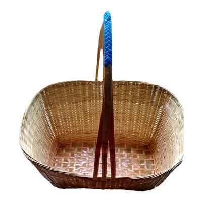 手提菜篮提篮农家竹编织竹篮子