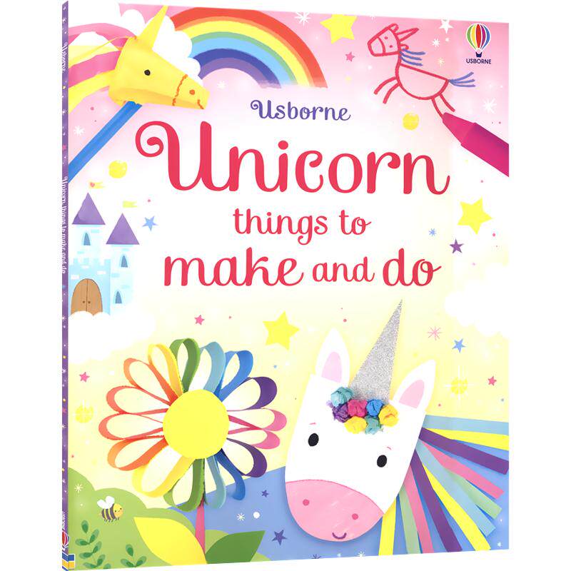 Usborne Unicorn Things To Make And Do 独角兽创意手工活动书 面具 头饰 手指纸偶 亲子互动 艺术启蒙 专注力 3-6岁 英文原版