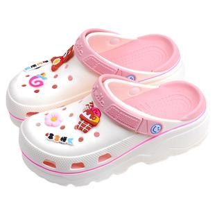 踩屎感洞洞鞋女士夏款沙滩防滑增高包头凉鞋厚底凉拖鞋外穿女夏季