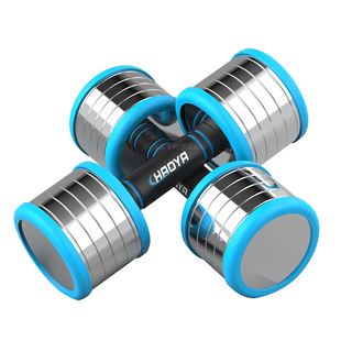 新款电镀精钢实心哑铃纯钢杠铃多片组合重量拆卸调节家用健身微瑕