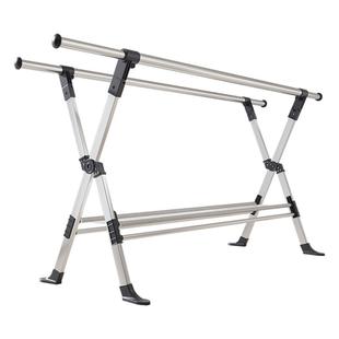 晾衣杆折叠落地晾衣架双杆家用阳台不锈钢户外伸缩挂衣架晒被架子