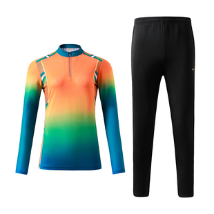 秋季长袖羽毛球服女款套装上衣新款专业跑步运动气排球长款裤速干