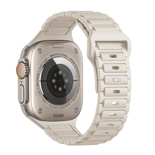 iserisewatch适用苹果手表表带iWatchs11代硅胶透气applewatchs10夏天女s9腕带SE运动41mm高级67创意Ultra男