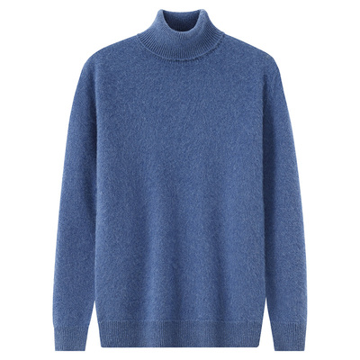 100%纯山羊绒衫男士高领加厚