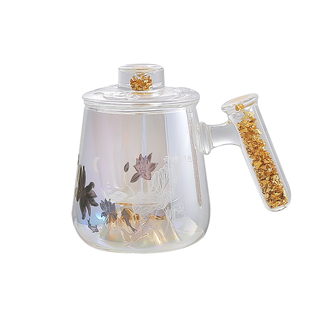 茶水分离金山泡茶杯男女高档水杯办公室玻璃杯带盖创意家用马克杯